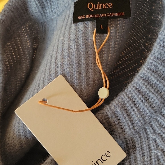 Quince 100% Mongolian Cashmere Fisherman Crewneck Sweater In Faded Denim - Picture 5 of 16